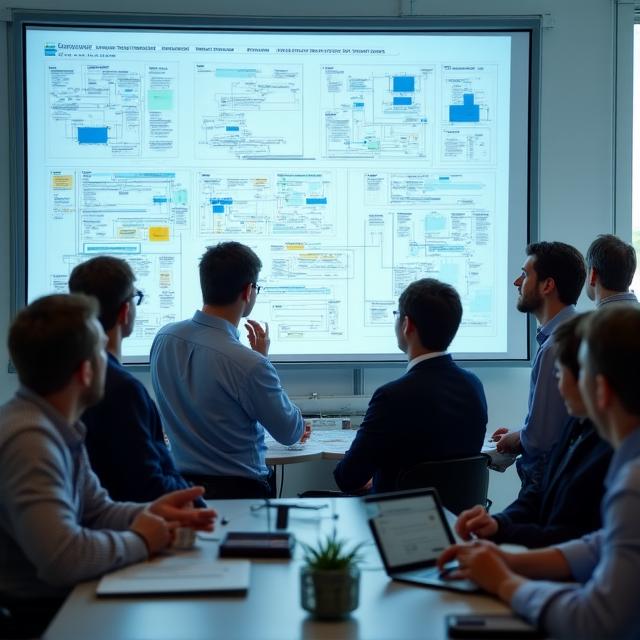 Team arbeitet in einem modernen Wiener Büro mit KI-Tools